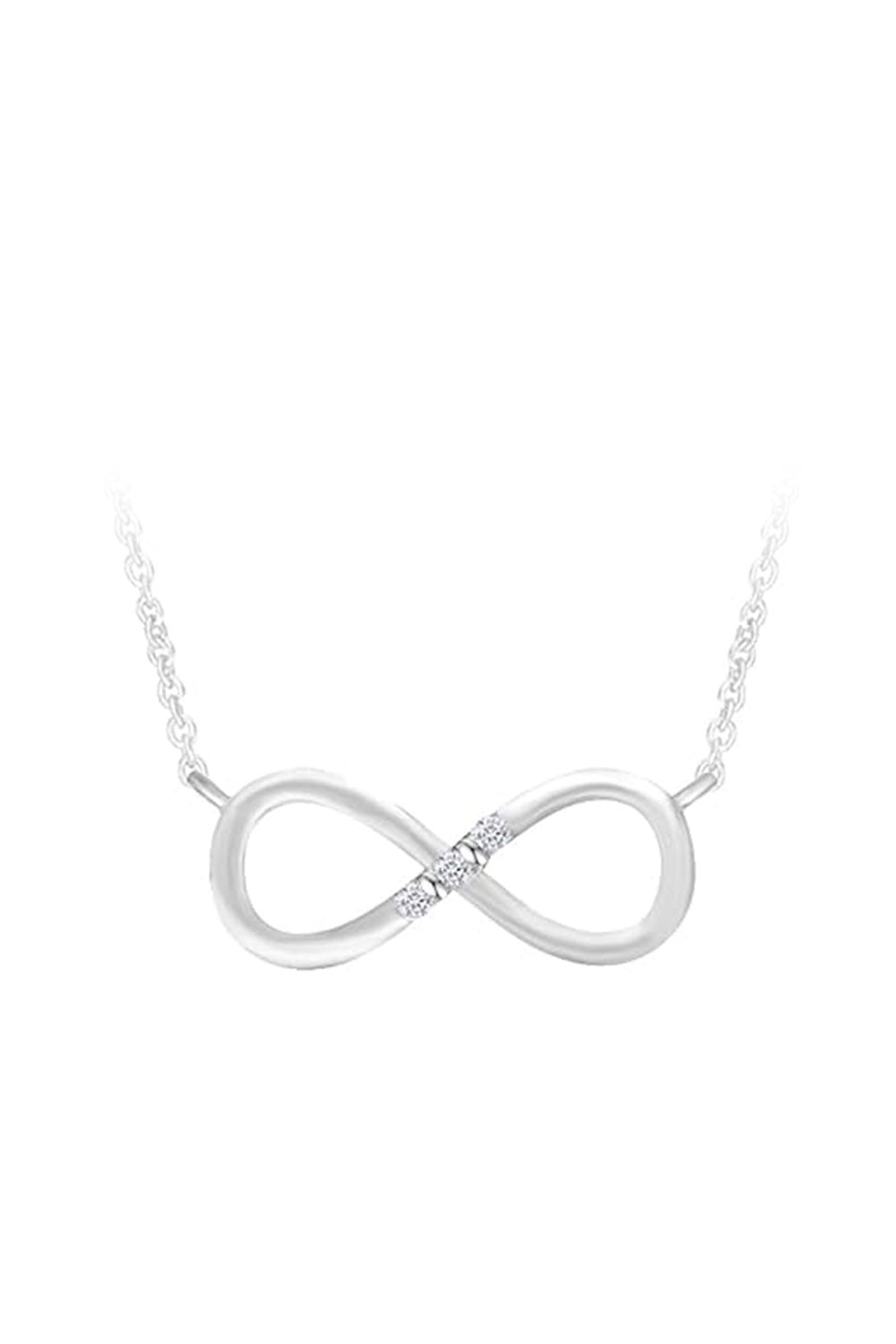 Three Stone Infinity Pendant Necklace