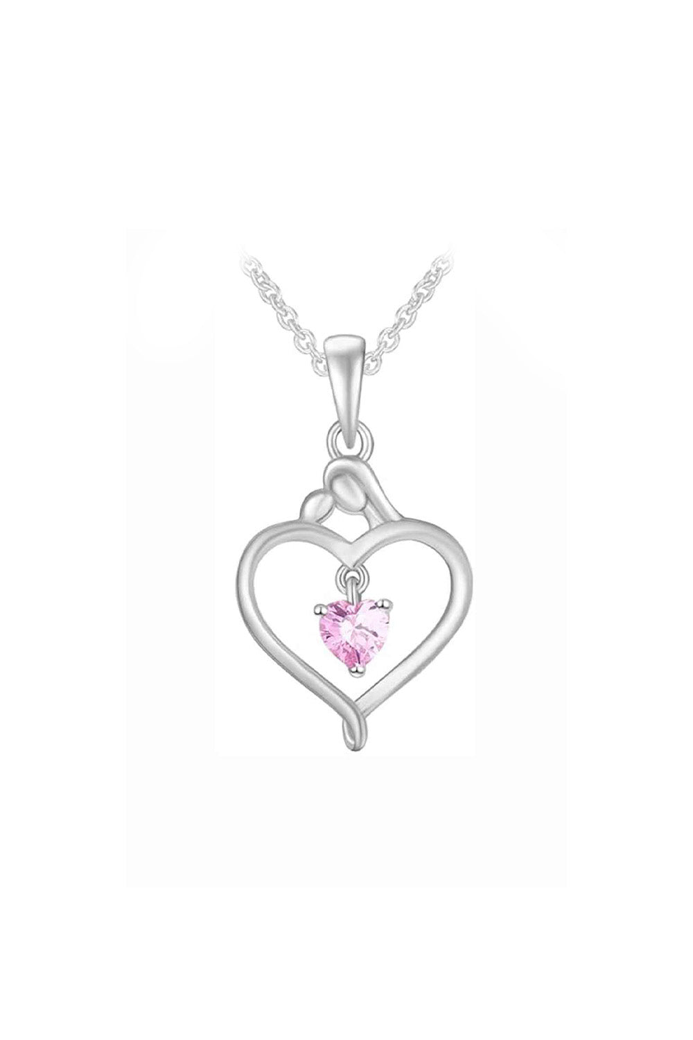 Mom Baby Heart Pendant Necklace