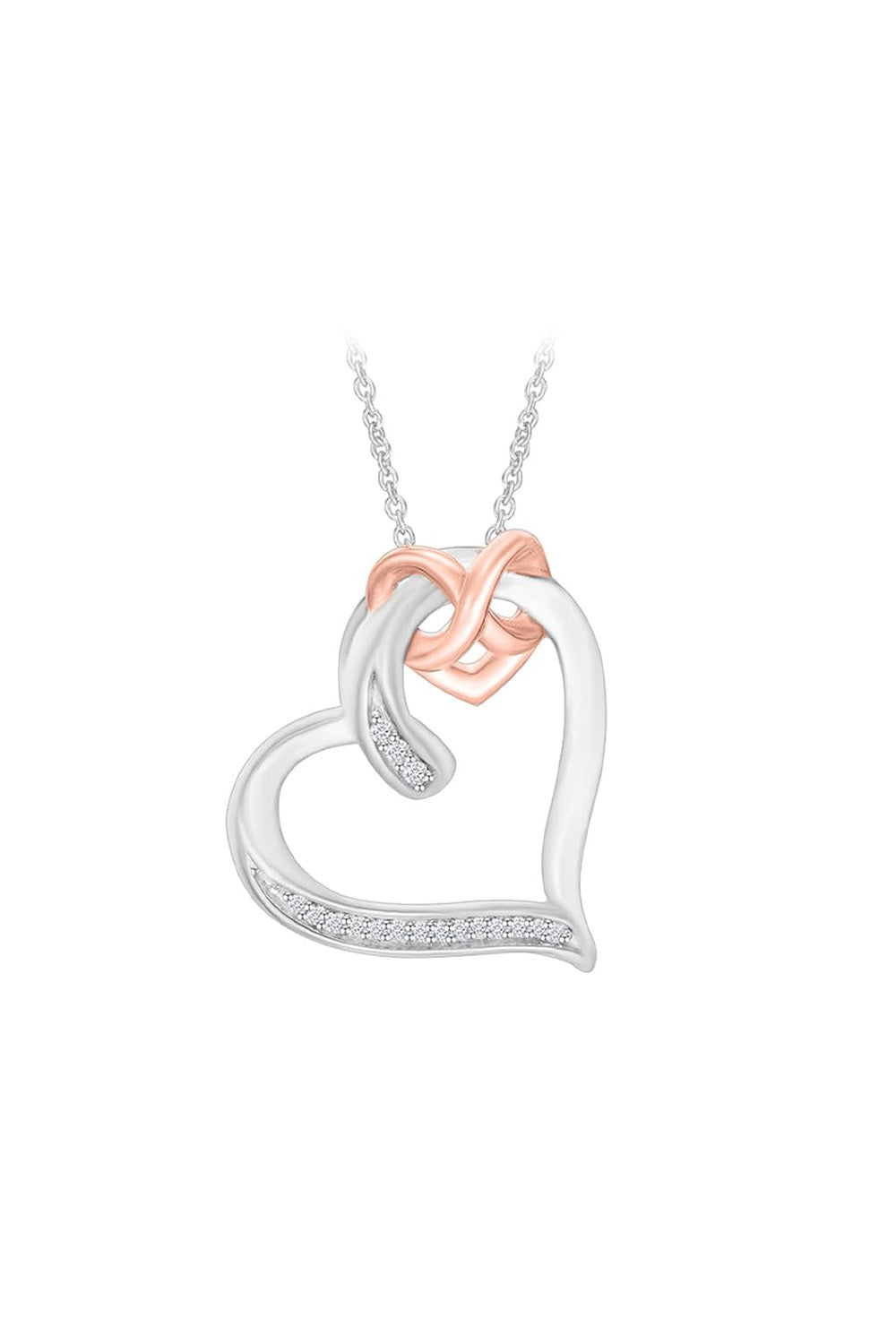 Interlocking Infinity Love Heart Pendant Necklace