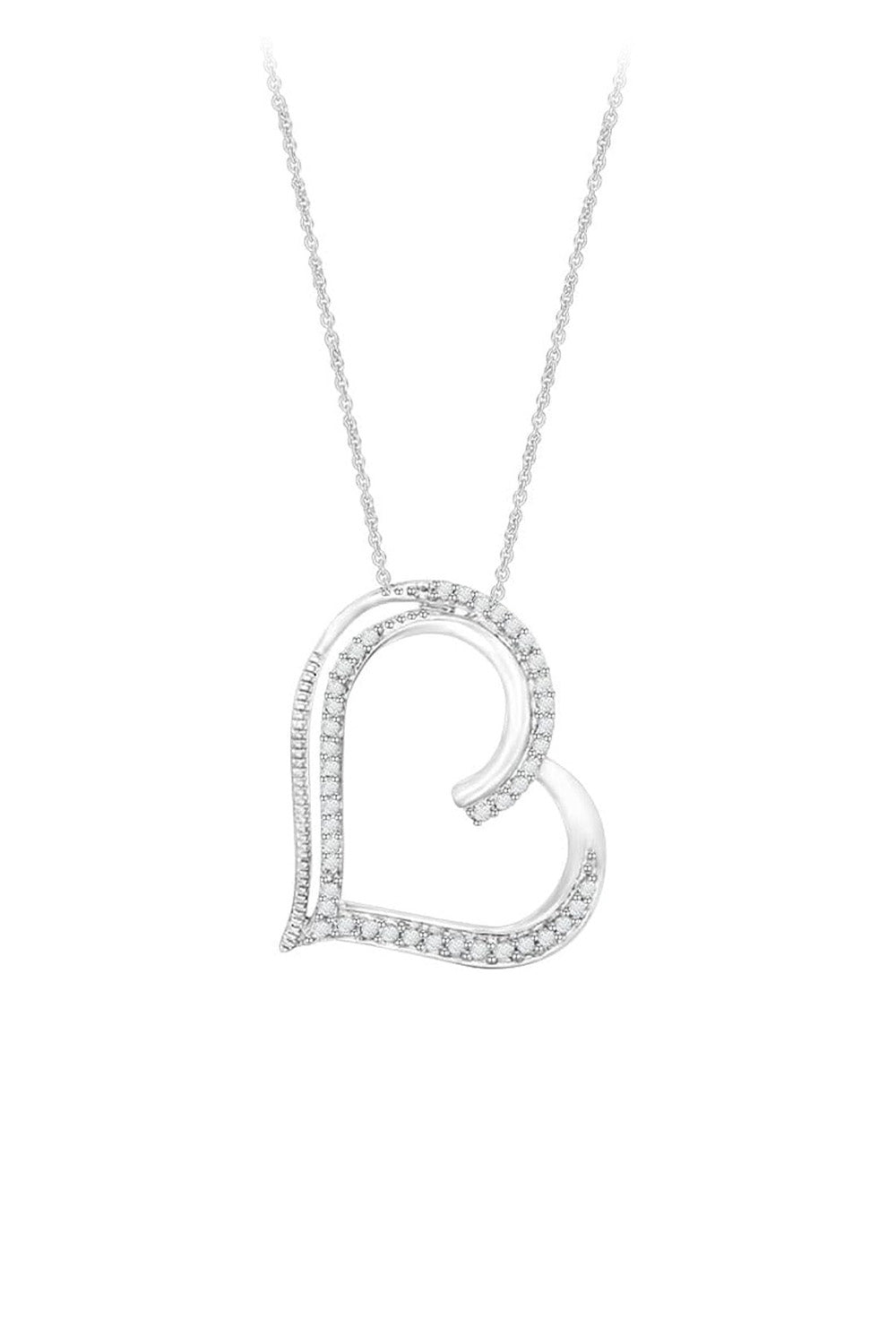 Moissanite Diamond Heart Pendant Necklace