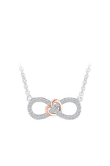 Sideways Infinity Heart Pendant Necklace