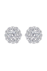 Snowflake Round Moissanite Stud