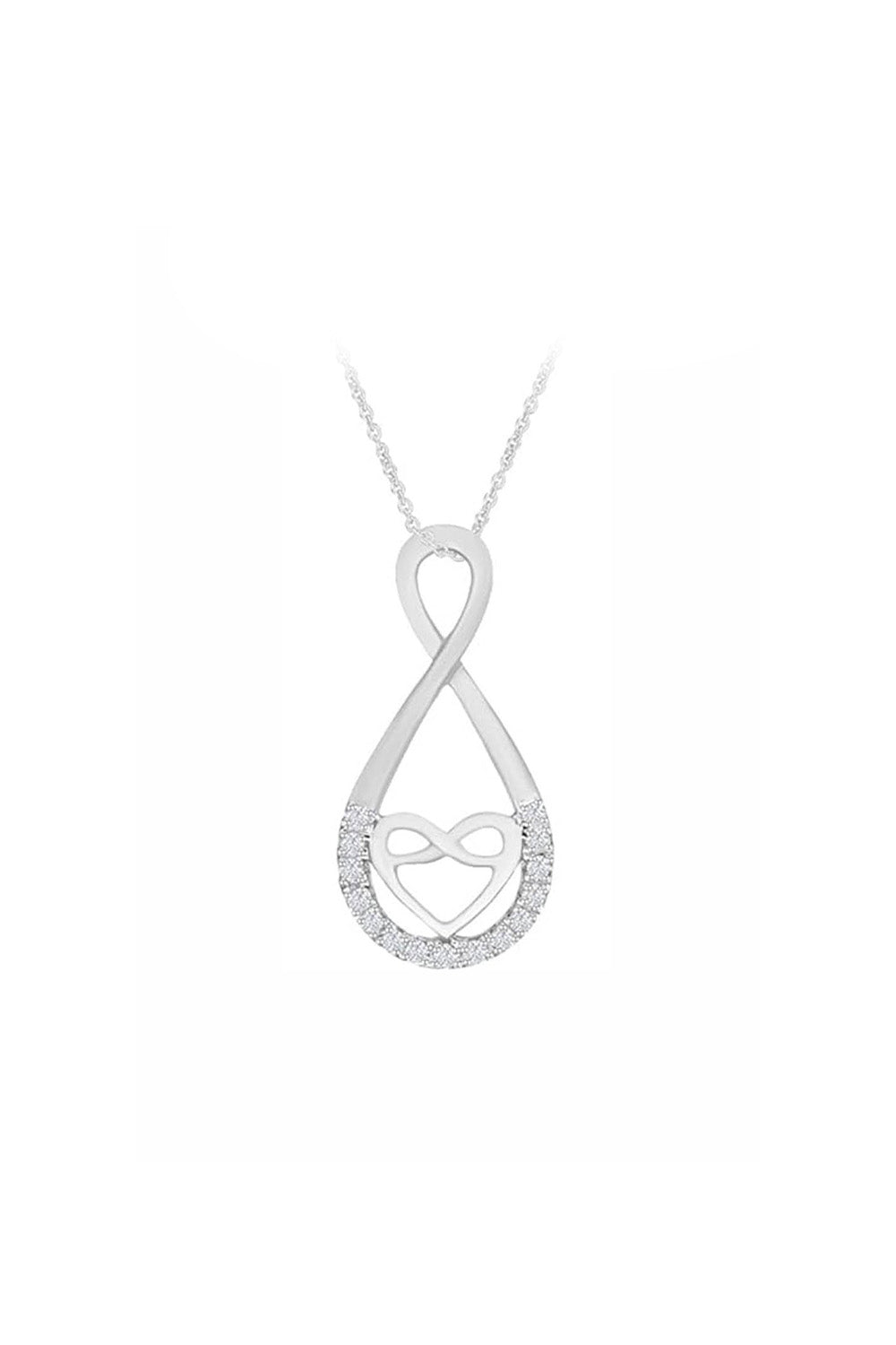 Infinity with Heart Pendant Necklace