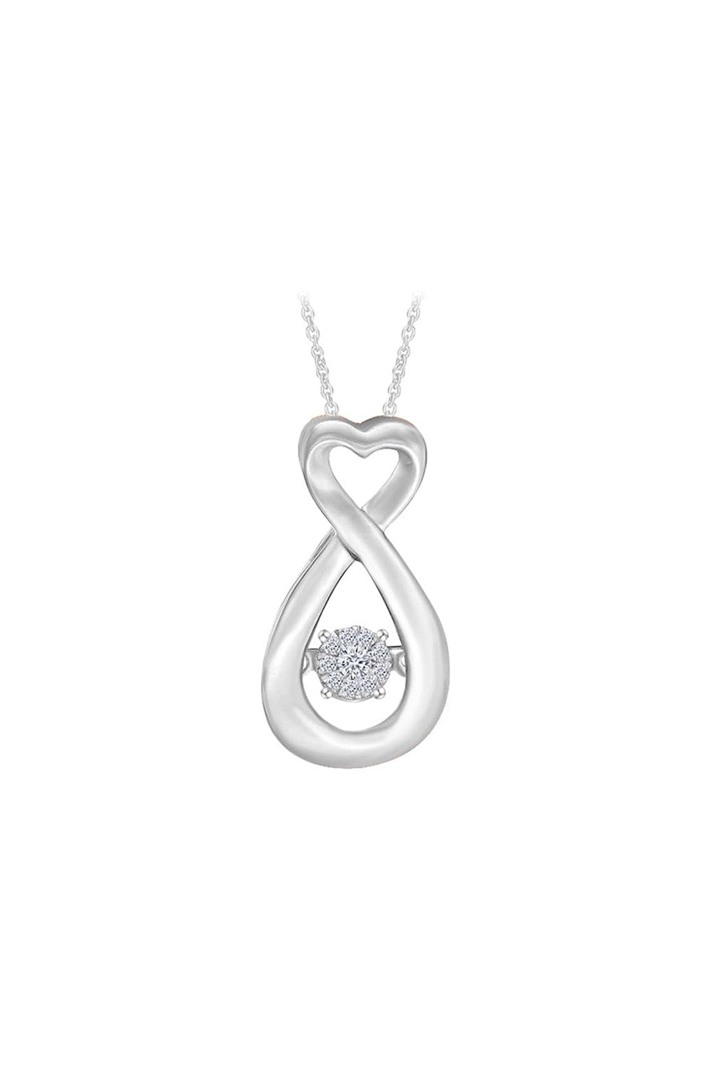 Accent Heart Infinity Pendant Necklace