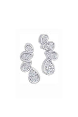 Cubic Zirconia Teardrop Ear Crawler Stud