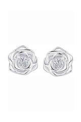 Rose Flower Moissanite Stud