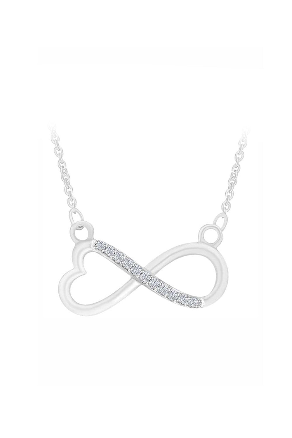 Sideway Infinity Heart Pendant Necklace