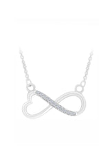 Sideway Infinity Heart Pendant Necklace