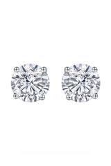 Round Moissanite Vintage Solitaire Stud