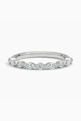 Round Shape Moissanite Stackable Band Ring