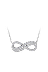 Moissanite Double Row Infinity Pendant Necklace