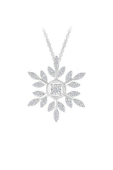 Circle Outline Snowflake Pendant Necklace