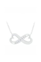 Sideways Heart Shape Infinity Pendant Necklace