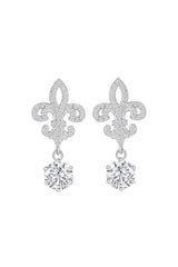 Moissanite Fleur De Lis Dangle Earrings