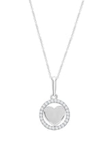 Open Circle Love Heart Pendant Necklace