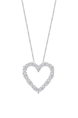 Cubic Outline Heart Pendant Necklace