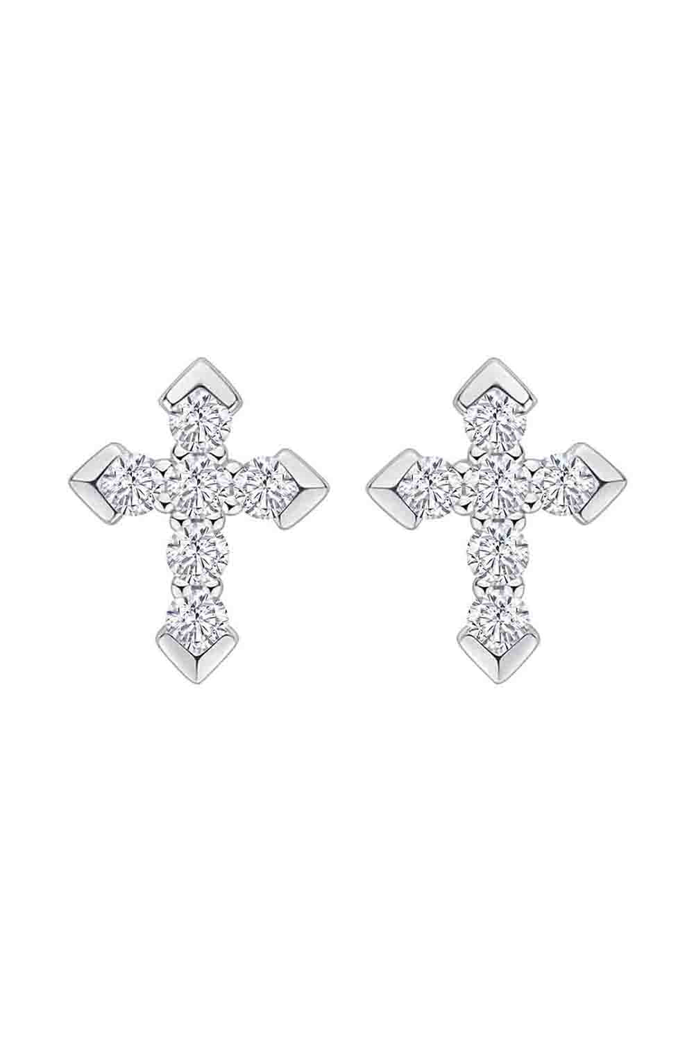 Moissanite Diamond Cross Stud