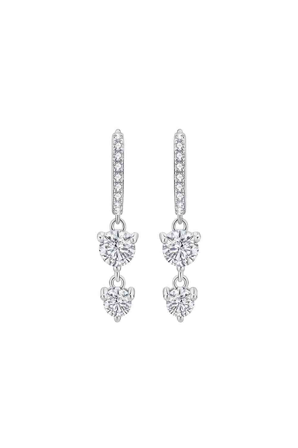 Moissanite Drop Hinged Earrings