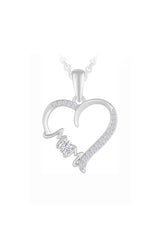 Crystal Mom Love Heart Pendant Necklace