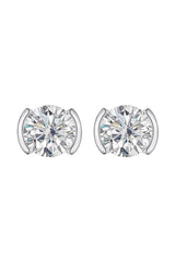 Round Moissanite Diamond Solitaire Stud