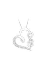 Swirl Infinity Heart Pendant Necklace