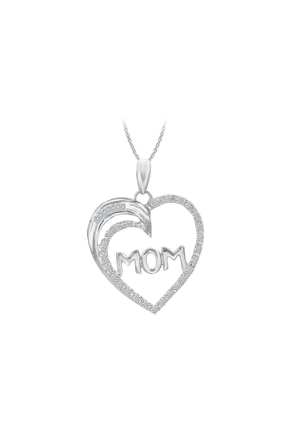 Mom Heart Pendant Necklace