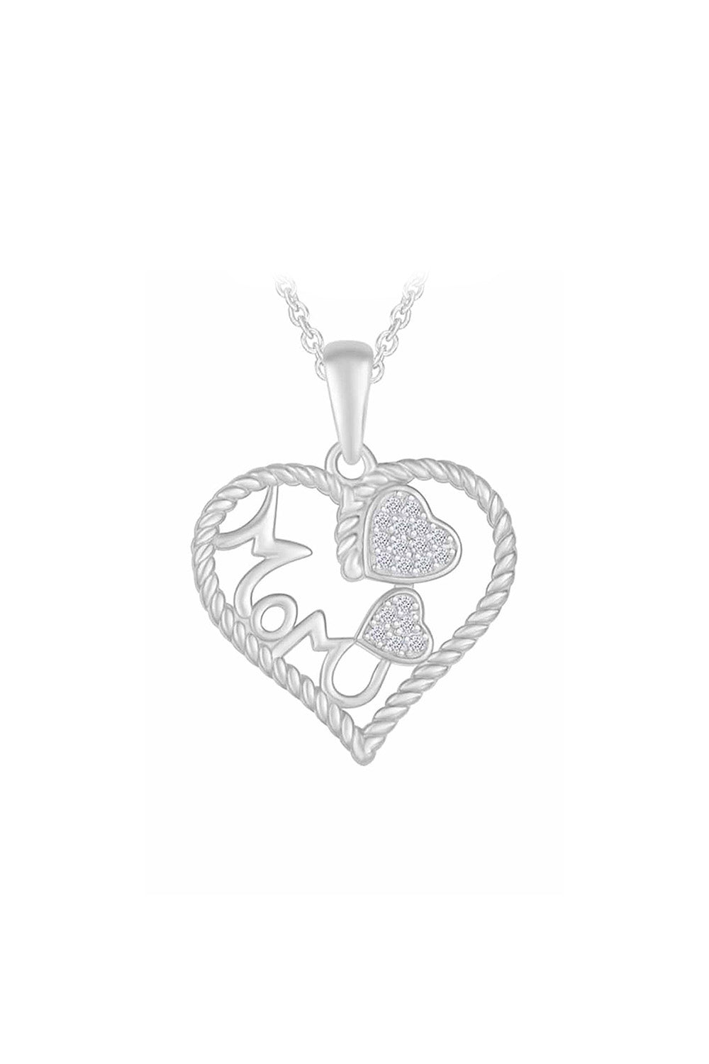 Triple Heart Mom Pendant Necklace