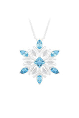 Aquamarine Snowflake Pendant Necklace