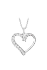 Moissanite Heart Pendant Necklace