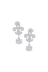 Moissanite Fleur De Lis Dangle Earrings