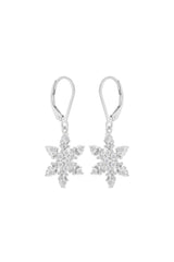 Cubic Zirconia Snowflake Drop Earrings