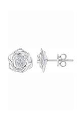 Rose Flower Moissanite Stud