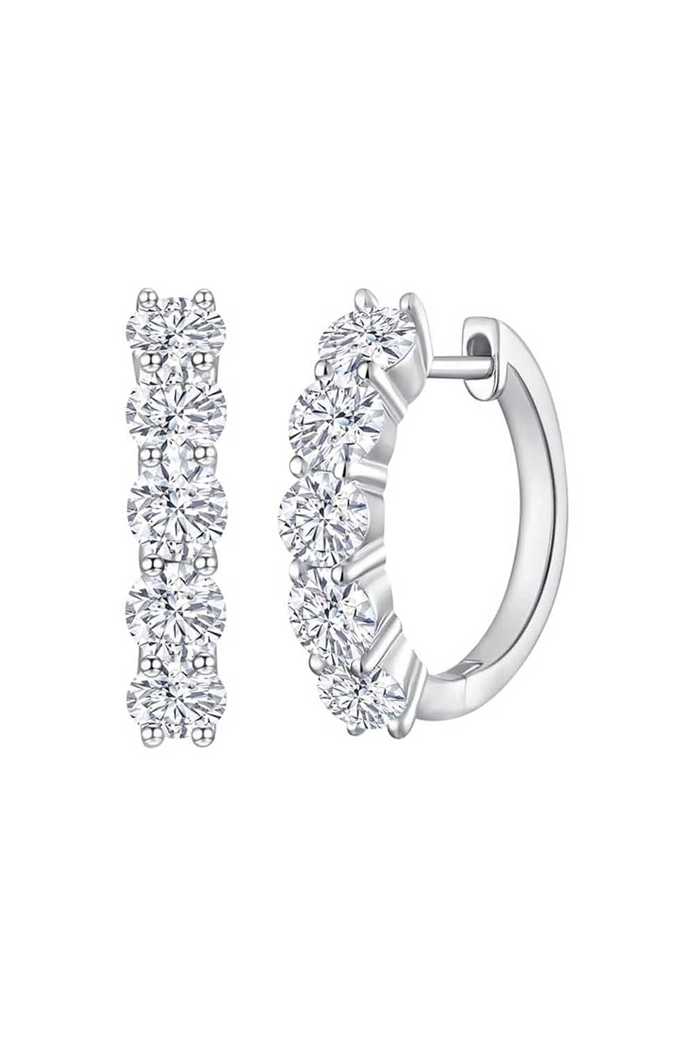 Moissanite  Diamond Huggie Hoop Earrings