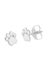 Heart Shaped Dog Paw Print Stud