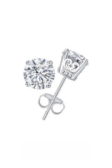 Round Moissanite Vintage Solitaire Stud