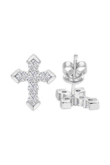 Moissanite Diamond Cross Stud