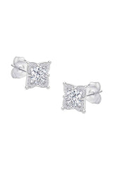 Moissanite Diamond Flower Stud