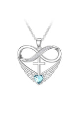 Cubic Zirconia Infinity Cross Heart Pendant Necklace