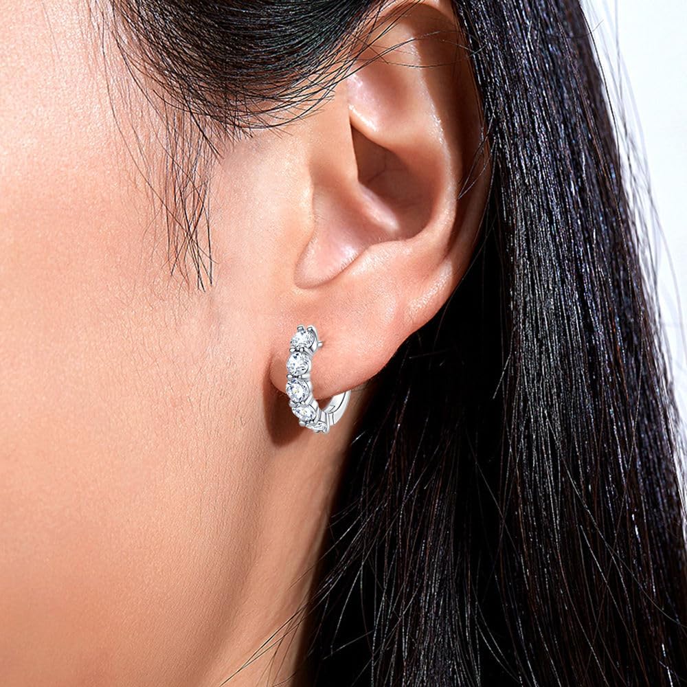 Moissanite Diamond Hoop Earrings