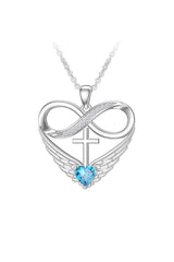 Cubic Zirconia Infinity Cross Heart Pendant Necklace