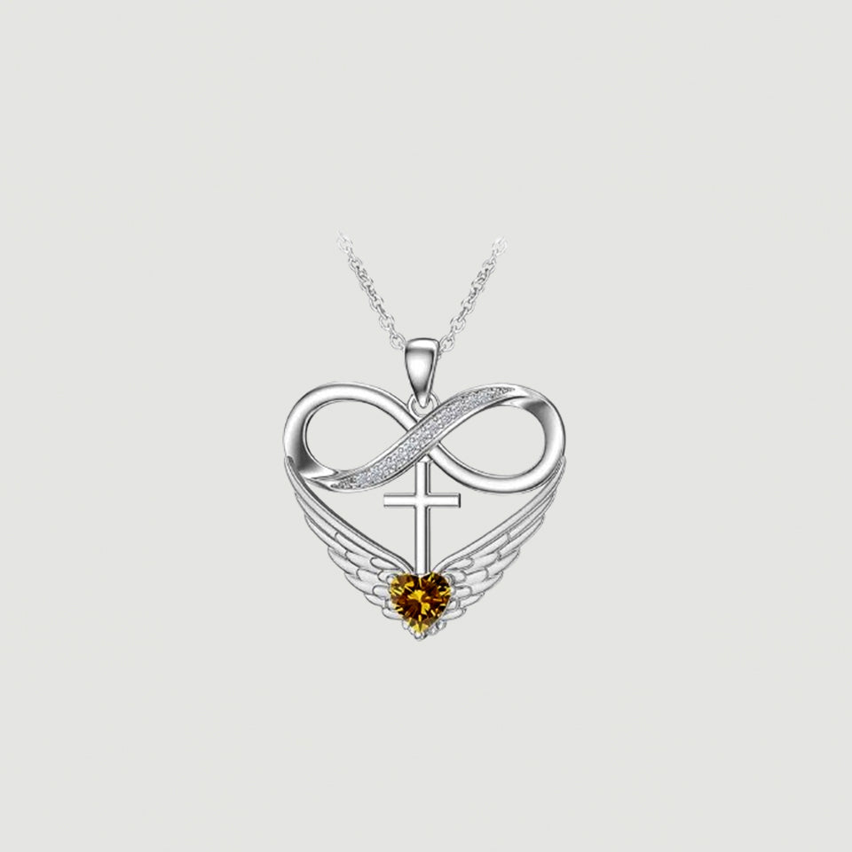 Cubic Zirconia Infinity Cross Heart Pendant Necklace