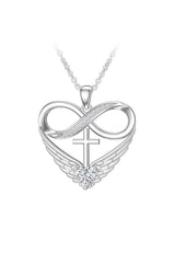 Cubic Zirconia Infinity Cross Heart Pendant Necklace