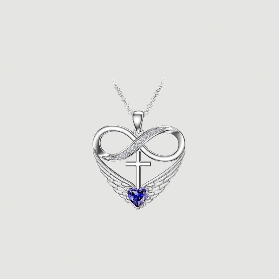 Cubic Zirconia Infinity Cross Heart Pendant Necklace