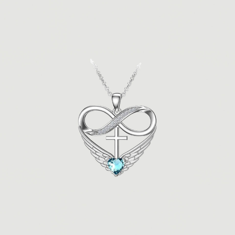 Cubic Zirconia Infinity Cross Heart Pendant Necklace