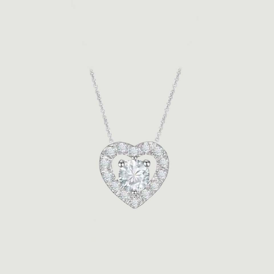 Halo Heart Pendant Necklace