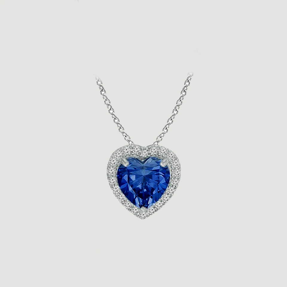 Love Heart Birthstone Pendant Necklace