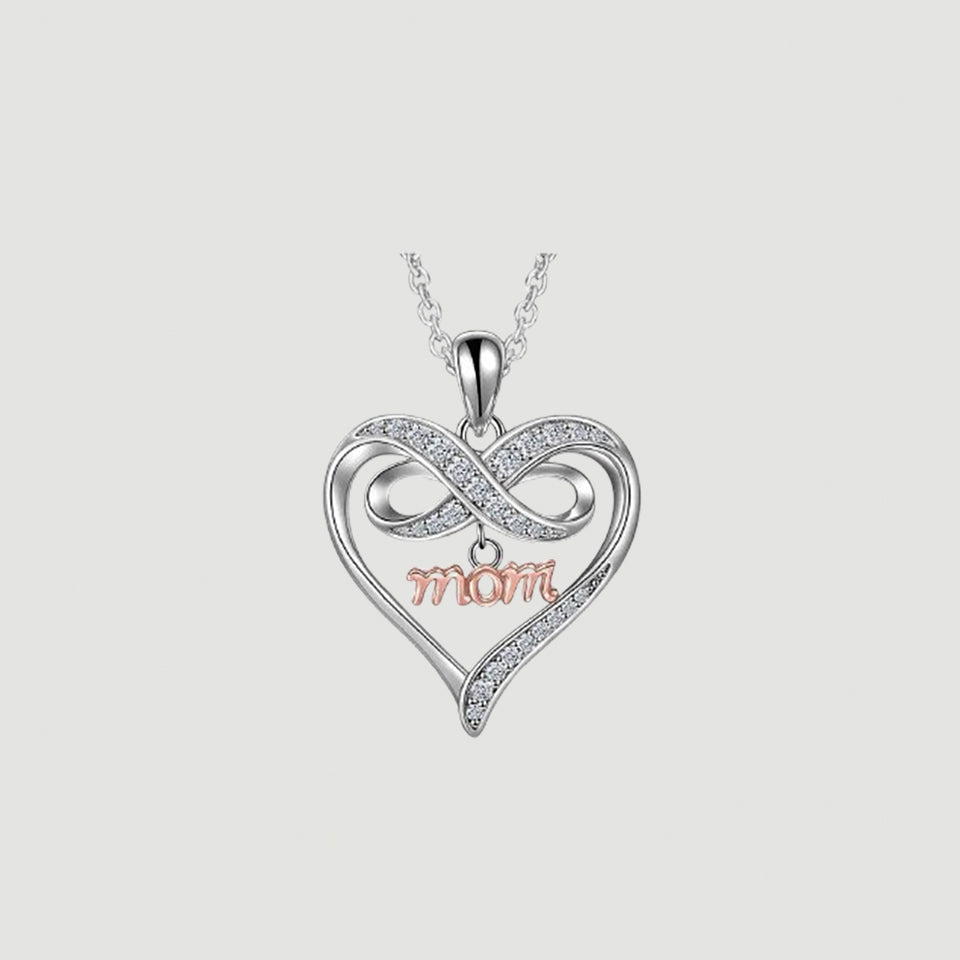 Infinty Heart Mom Pendant Necklace