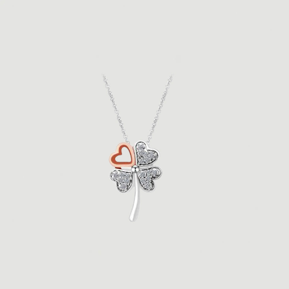 Leaf Lucky Clover Pendant Necklace