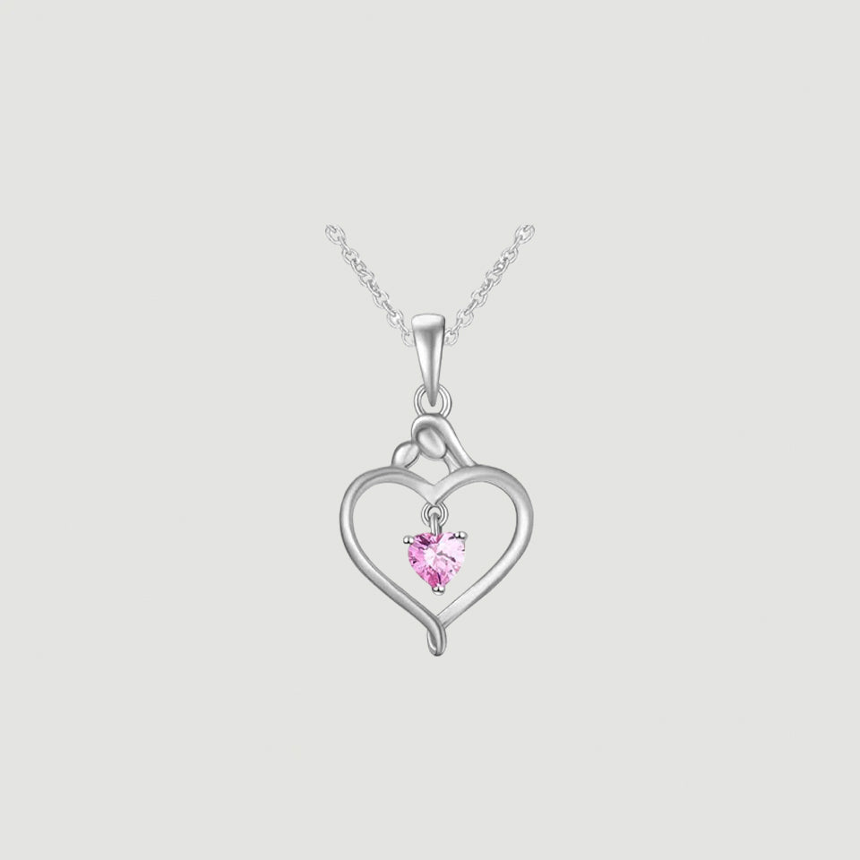 Mom Baby Heart Pendant Necklace