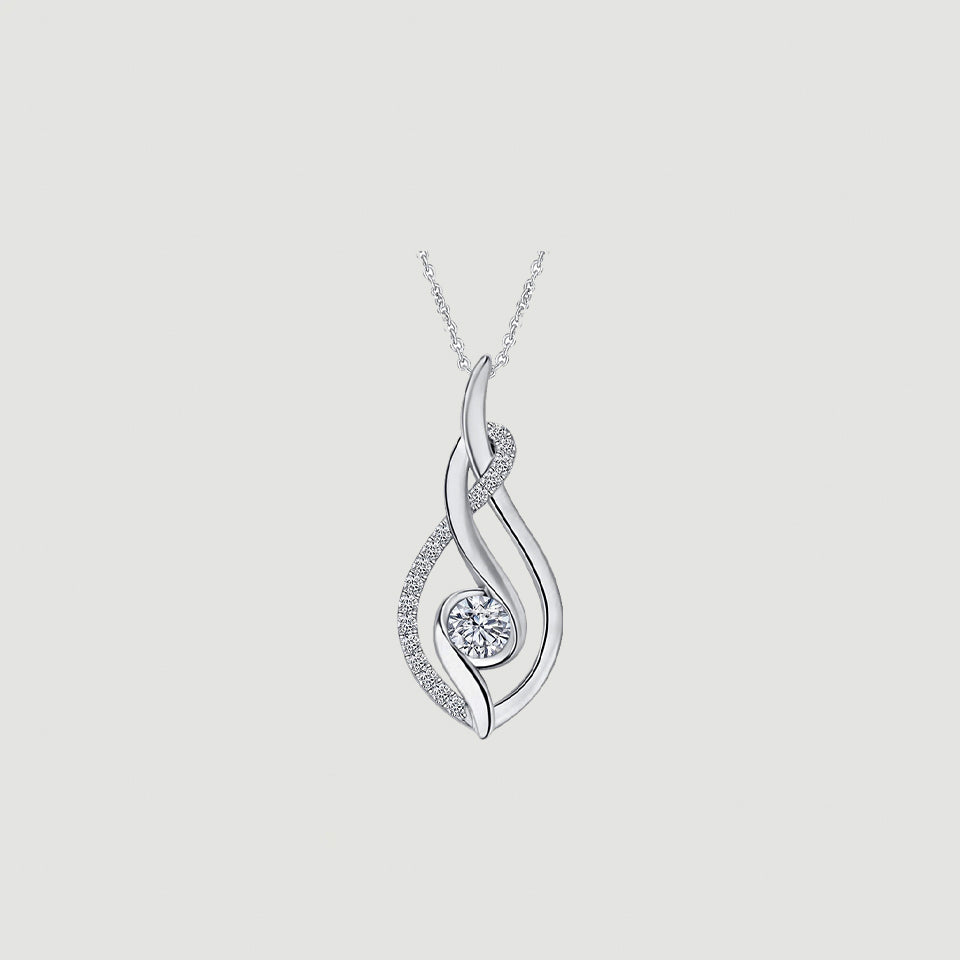 Moissanite Diamond Infinity Pendant Necklace